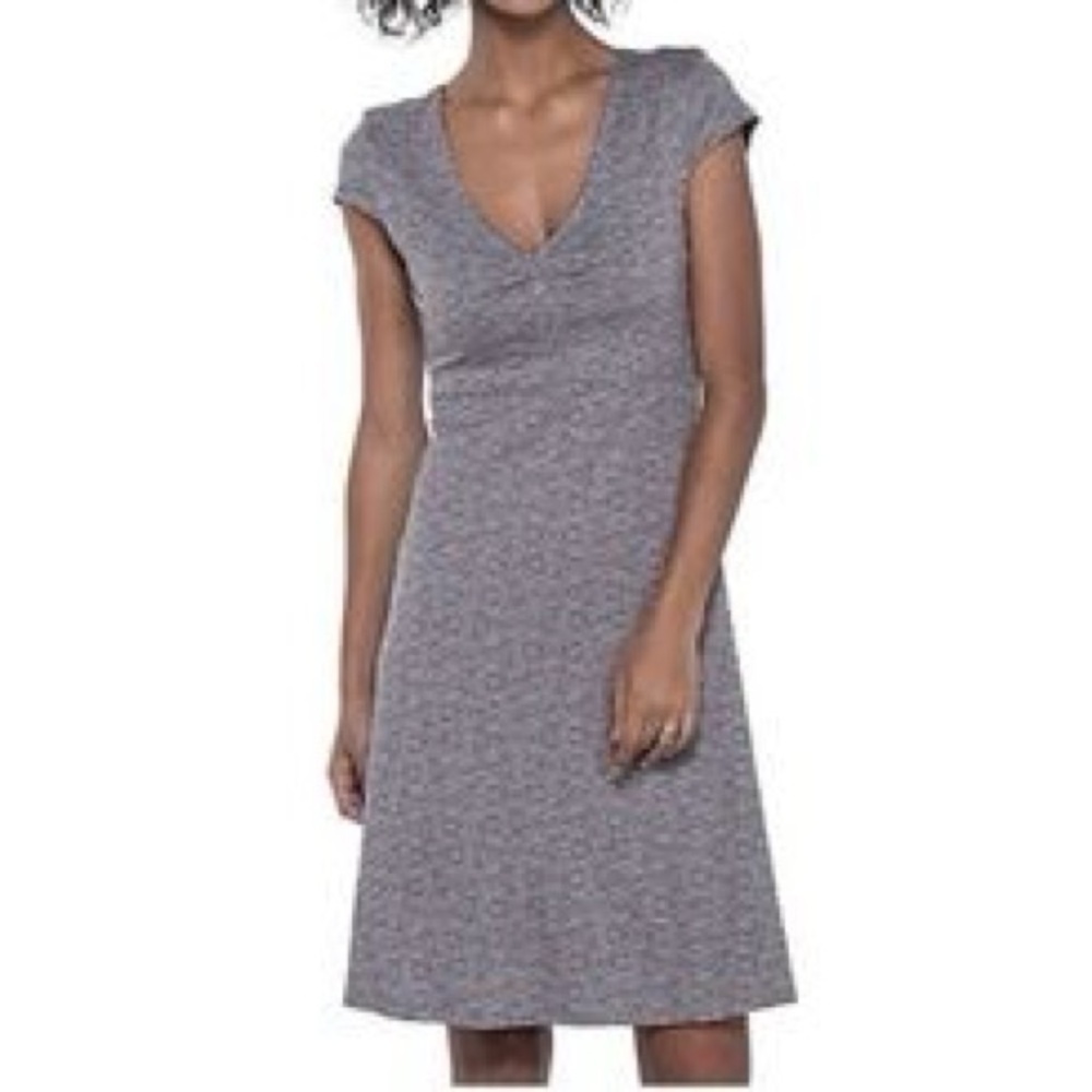 TOAD&Co Women's Rosemarie Wave Print Dress Size L Organic Cotton Tencel Outdoor